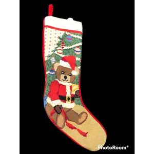 Needle point Christmas stocking